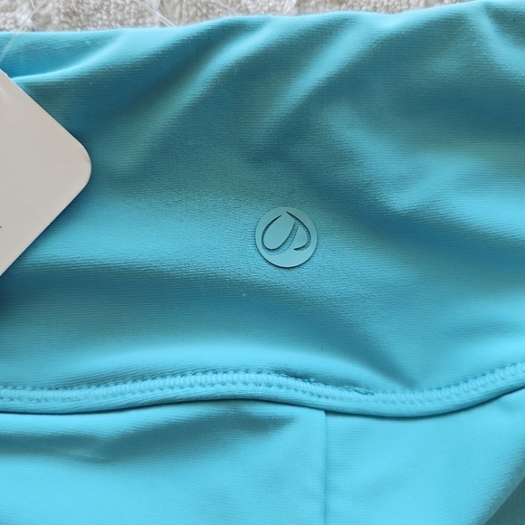 130.🆕XS CRZ YOGA High Waisted Turquoise Adjustable Ruched Side Swim Shorts - Picture 5 of 8